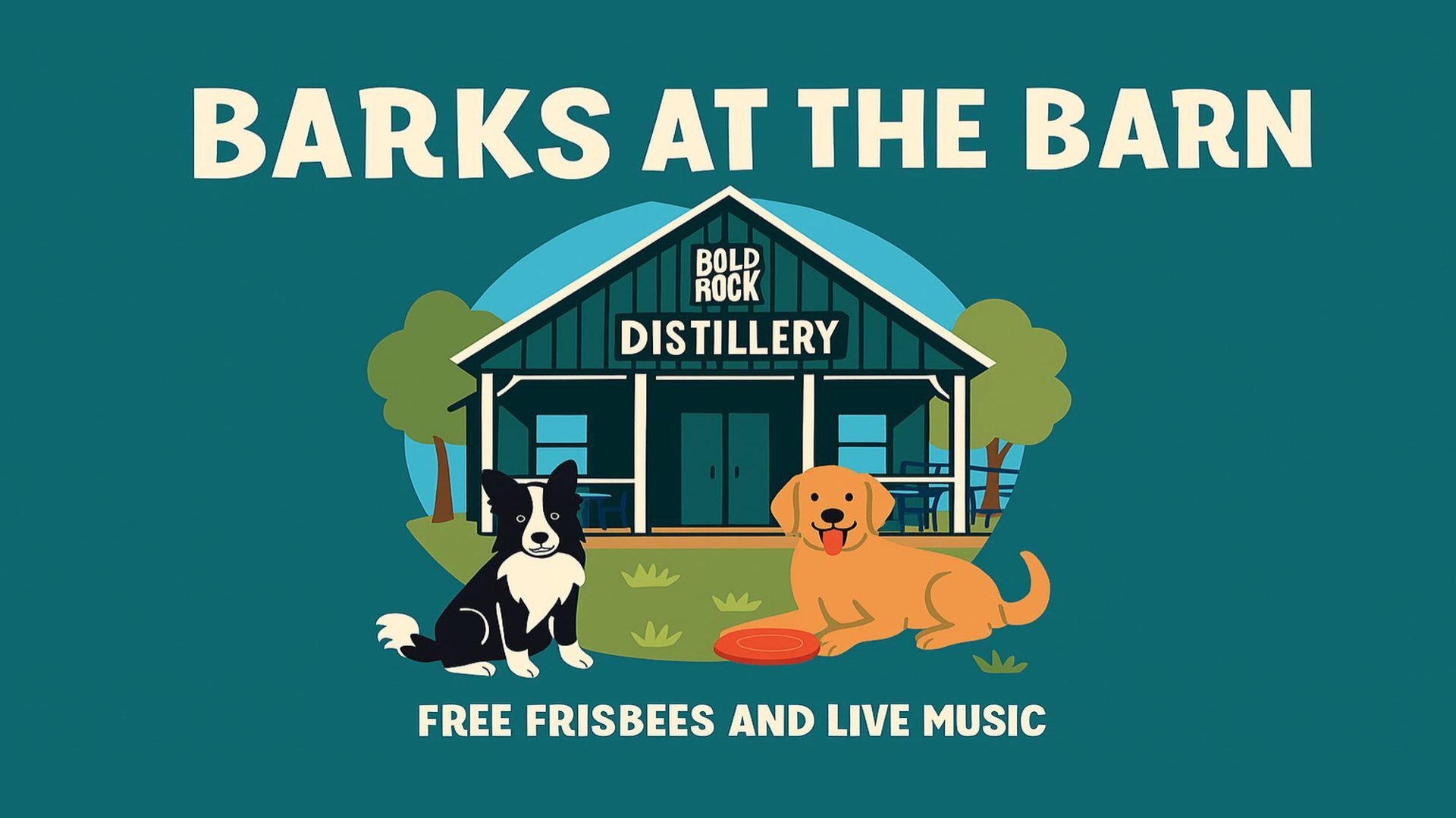 Promotional header for Barks at the Barn.